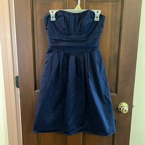 David’s Bridal navy strapless dress size 2